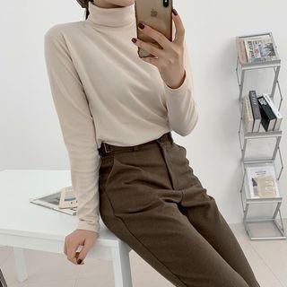 Basic Plain Turtleneck Top