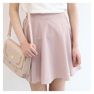 Flared Plaid Mini A-line Skirt