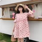 Strawberry Printed Bell-sleeve Dress