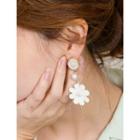 Faux-pearl Flower-dangle Earrings