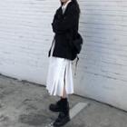 Single-breasted Blazer / Long-sleeve Midi A-line Shirt Dress