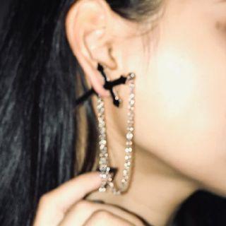 Alloy Cross & Chain Dangle Earring 1 Piece - D59a - Stud Earring - One Size