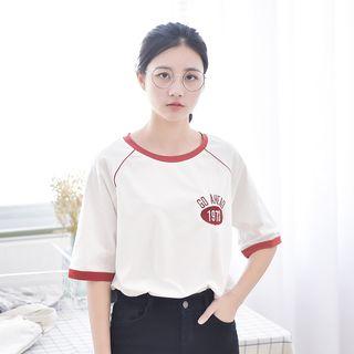 Short-sleeve Lettering Raglan T-shirt