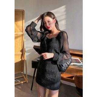 Blouse & Miniskirt Twinkle Tweed Set