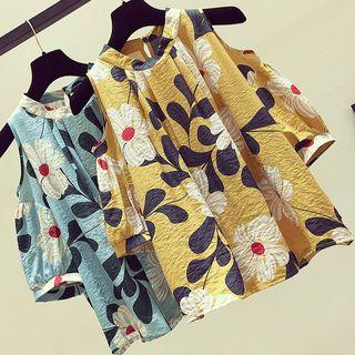 Off-shoulder Print Shirt