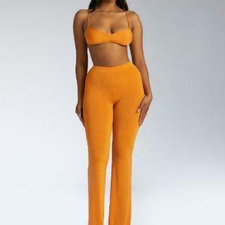 Set: Plain Bralette + Bootcut Pants