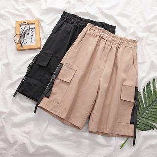 Buckled Knee-length Cargo Shorts