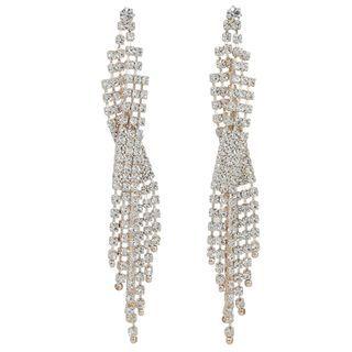 Rhinestone Cascade Earrings (rose) One Size