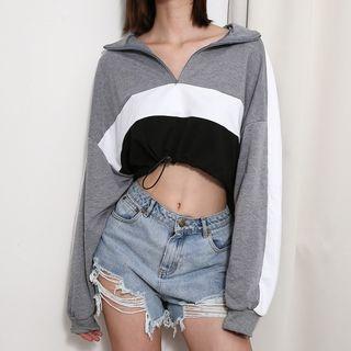Cropped Half-zip Sweatshirt