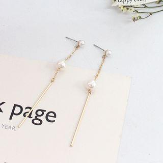 Faux Pearl & Bar Dangle Earring As Shown In Figure - One Size