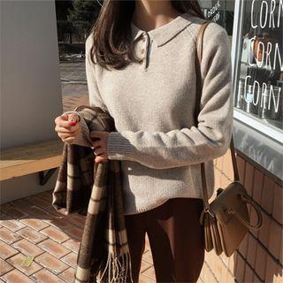 Collared Wool Blend Sweater