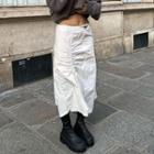 Low Rise Plain Midi A-line Skirt