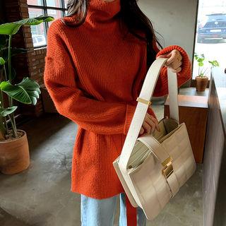 Turtleneck Longline Sweater & Sash