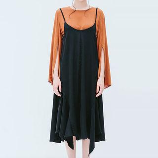Spaghetti-strap Handkerchief-hem Dress