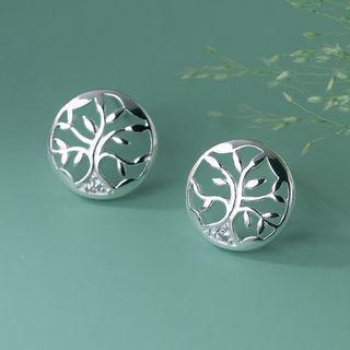 Tree Sterling Silver Earring 1 Pair - Silver - One Size