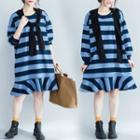 Striped Mermaid Dress Blue - L