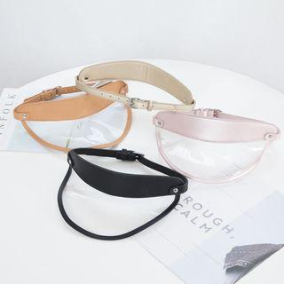 Transparent Faux Leather Panel Sun Visor