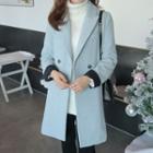 Peaked-lapel Double-breasted Contrast Coat