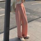 Wide Leg Dress Pants Pink - One Size