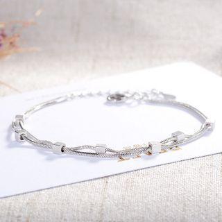 Layered Cube Bracelet Silver - One Size
