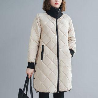 Zip Padded Jacket Almond - One Size
