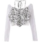 Long-sleeve Lace Floral Top