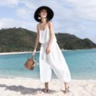 Spaghetti Strap Wide-leg Chiffon Jumpsuit