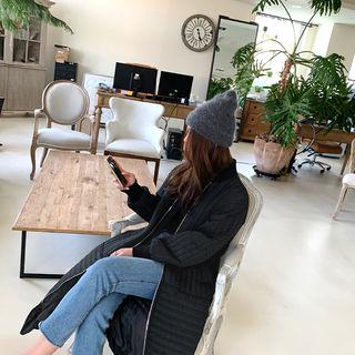 Zip-up Long Quilting Coat Black - One Size