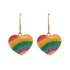 Rainbow Heart Dangle Earring