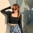 Set : Cropped Light Cape / Sleeveless Top