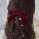 Ribbon Velvet Flower Fringed Hair Clip