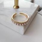 Faux Pearl Alloy Open Ring 1 Pc - As Shown In Figure - One Size