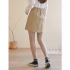 Plus Size Inset Shorts Band-waist Skirt
