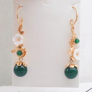 Retro Agate Flower Dangle Earring As Shown In Figure - One Size