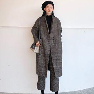 Buttoned Long Coat / Long Vest / Dress Pants
