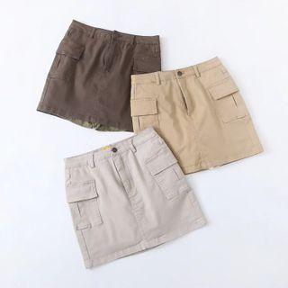 High-waist Pocket Mini A-line Skirt