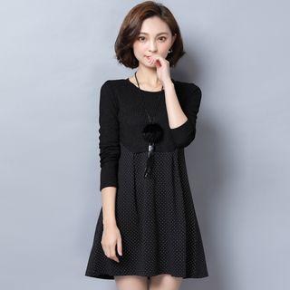 Plain Fleece-lined Long-sleeve Top