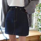 H-line Denim Mini Skirt