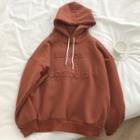 Lettering Hoodie Tangerine Red - One Size