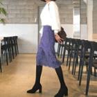 H-line Midi Lace Skirt