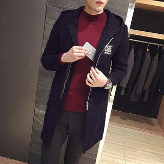 Applique Zip Hooded Coat