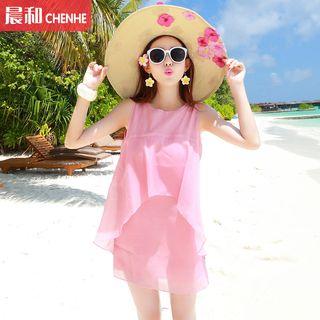 Plain Sleeveless Organza Sun Dress