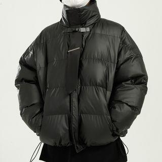 Long-sleeve High-neck Padded Jacket + Tie