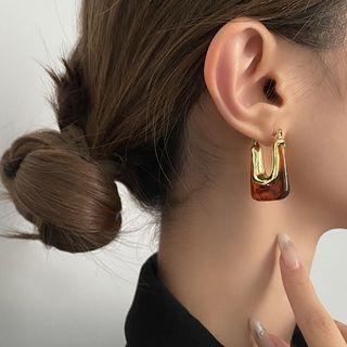 Resin Alloy U Shape Earring