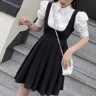 Short-sleeve Shirt / Strapless Midi Dress / Mini Pinafore Dress / Set