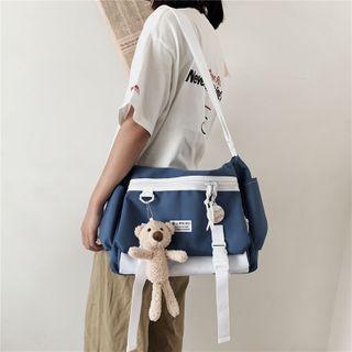 Two-tone Snap Buckle Crossbody Bag