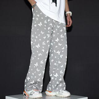 Printed Straight-cut Sweatpants