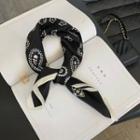 Printed Square Scarf Black - One Size