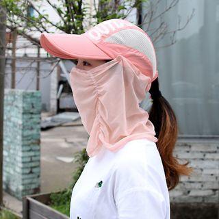 Letter Print Baseball Cap With Face Cover