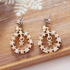 Rhinestone Hoop Star Dangle Earring 1 Pair - As Shown In Figure - One Size